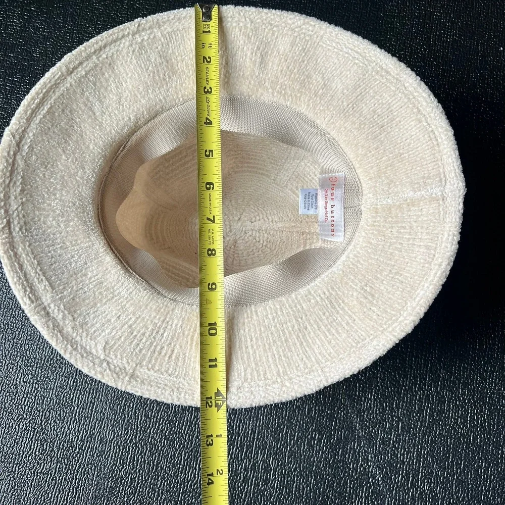Four Buttons San Diego Hat Textured Fedora Braided Rope Wide Brim O/S Coastal - Picture 11 of 11
